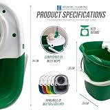 TDBS 12L Colour Coded Mop Bucket with Wringer & Handle Green for Hygiene view 3