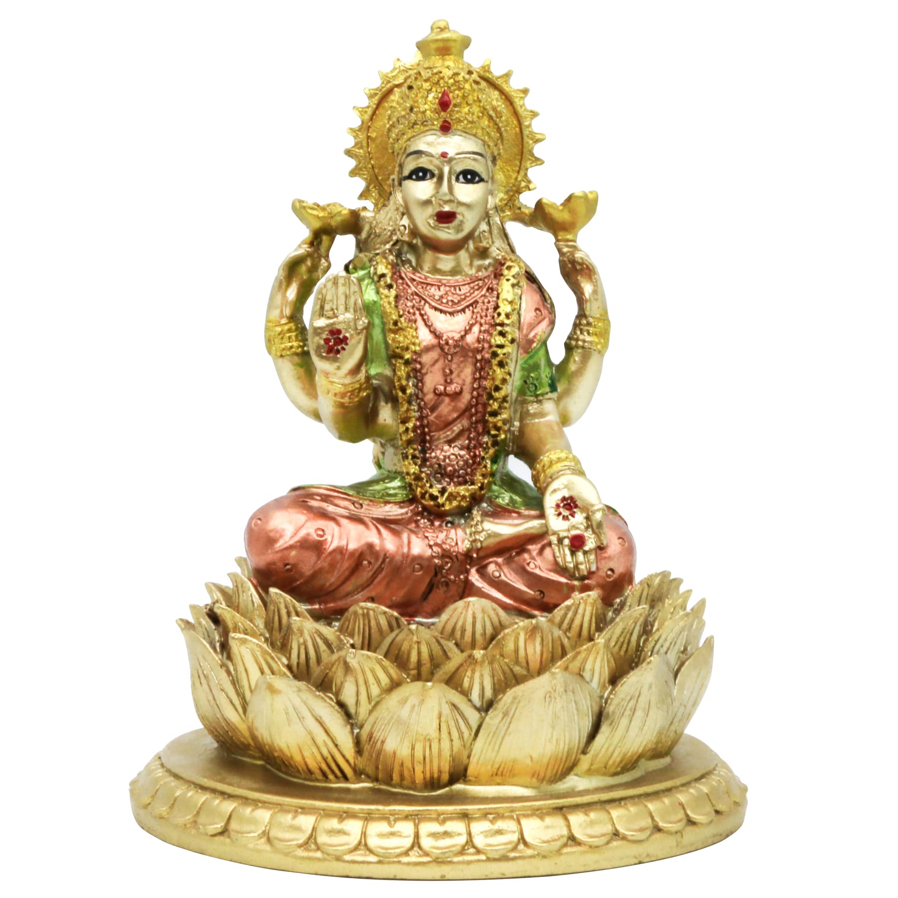 BangBangDa Hindu Goddess Lord Laxmi Statue - Lakshmi Statue Indian God Sculpture Home Office Temple Mandir Puja Items India Idol Figurine Murti Pooja Decor Diwali Gifts Yoga Zen Altar Shrine Ornament