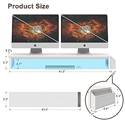 LAND·VOI Dual Monitor Stand Riser,41.5'' Long