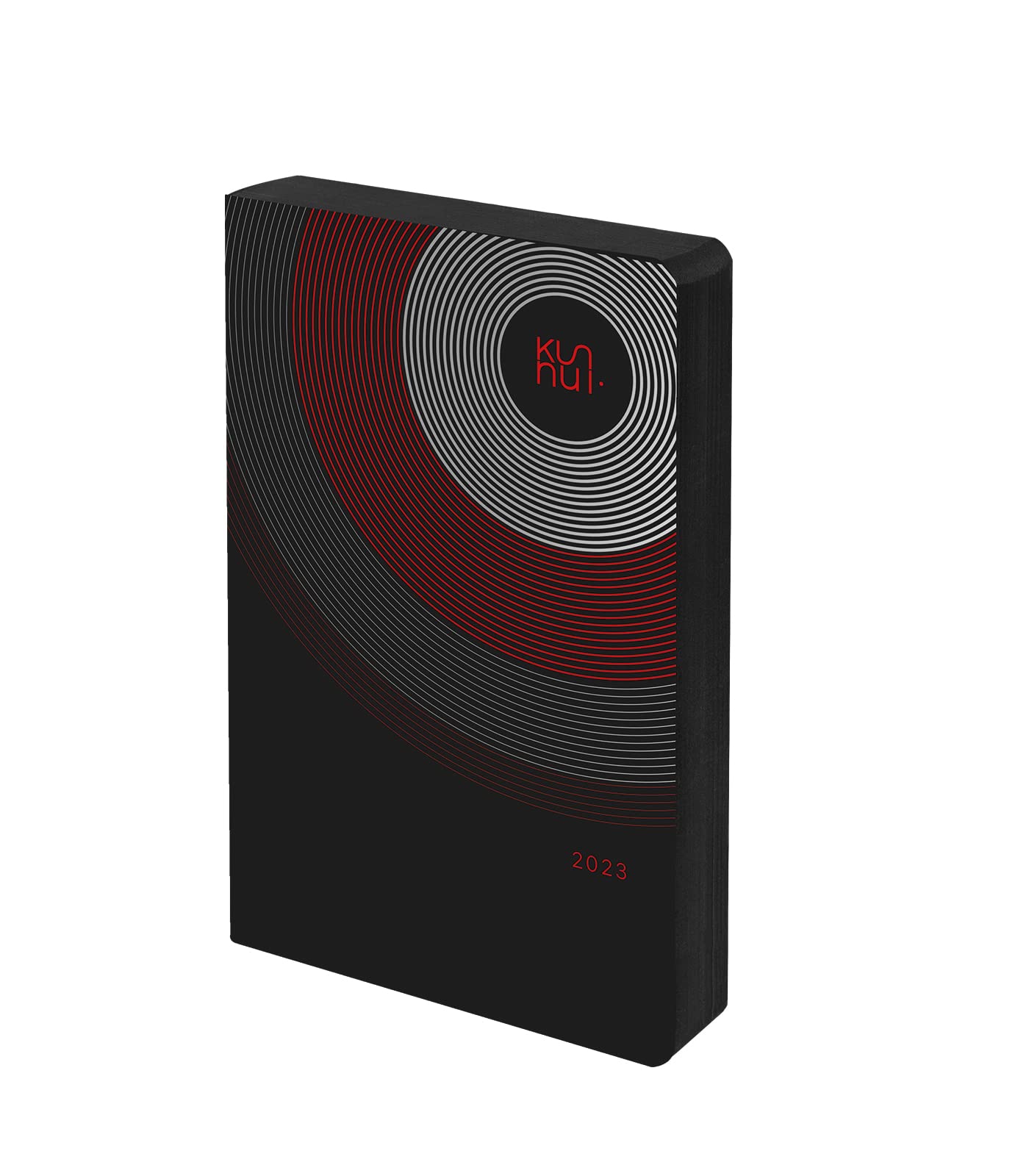 Kunnui - Agenda January 2023 December 2023 - Bonded Leather - Daily Page - Format 15 x 21 (A5) - Bilingual: Spanish - English - Dark Disk