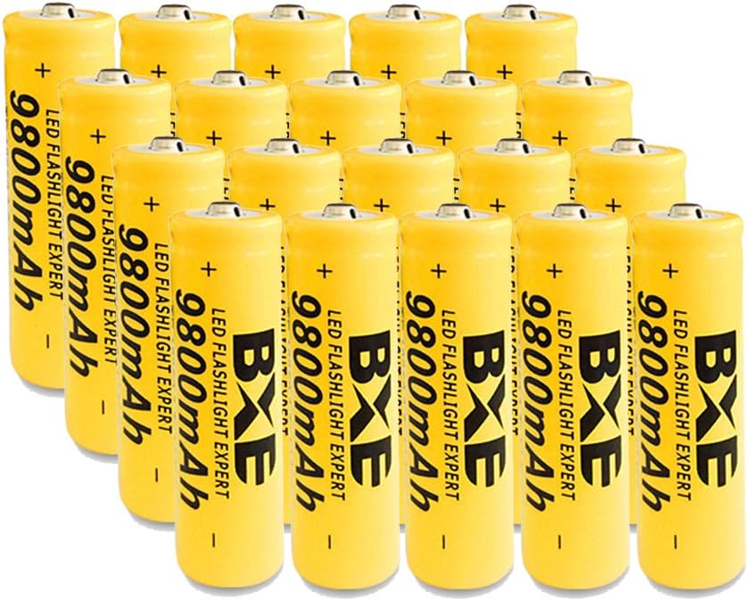18650 High-Capacity 9800mAh Li-ion Rechargeable Battery 3.7V Batteries (20-Pack) for Flashlight