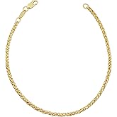 14k Yellow Gold Filled Franco Chain Bracelet for Women (2.4 mm, 7.5 inch)