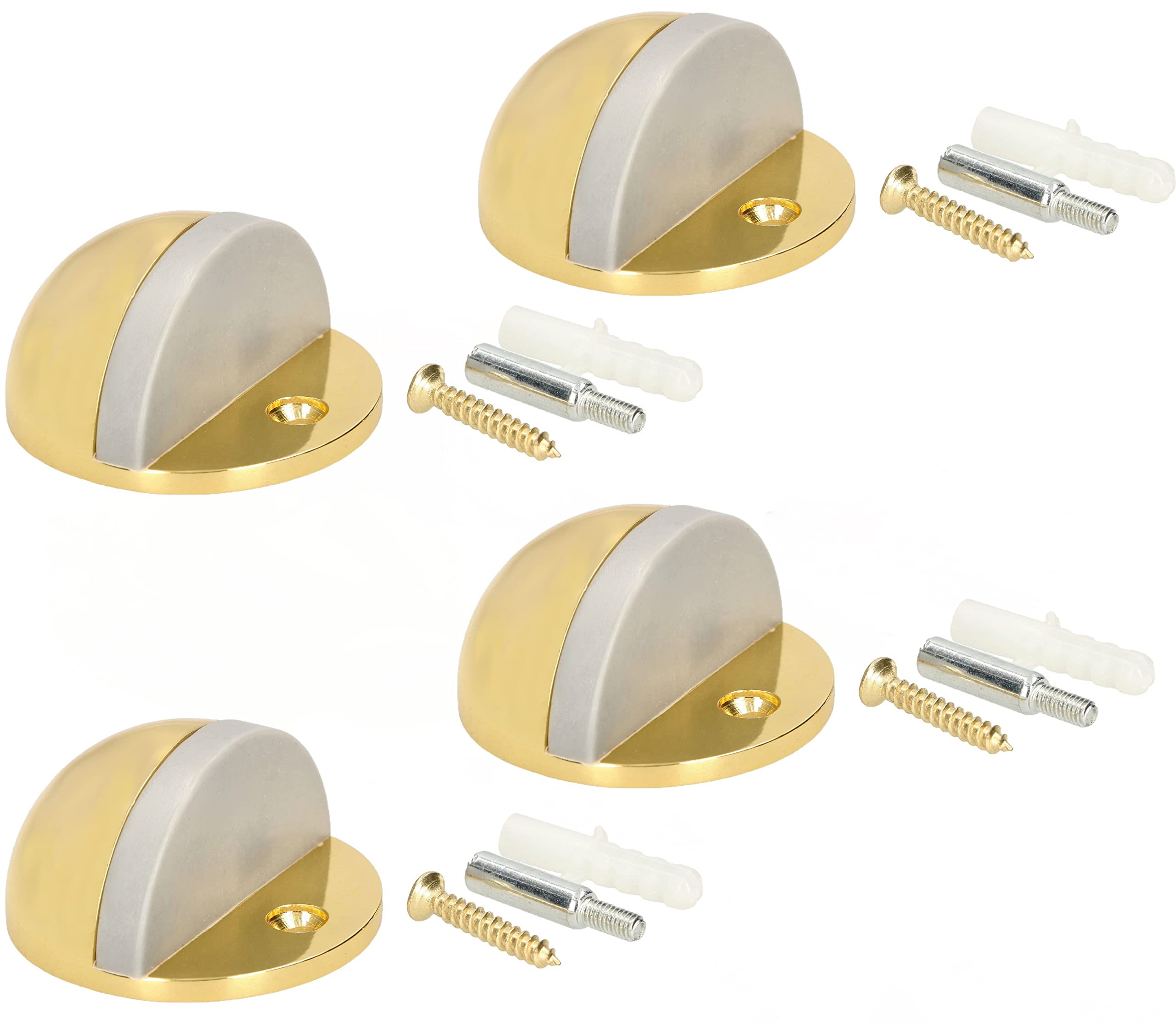 KOTARBAU® Door Stop for Floor Mounting to Limiting Door Movement 45 x 25 mm (Pack of 4) Brass