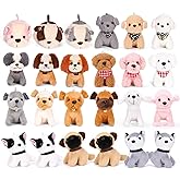 Niceup 24PCS Adopt a Puppy Party Favors Kids Mini Plush Dog Non-candy Easter Basket Stuffers Bulk Stuffed Animals Dog Paw Adoption Pet Doll Toys Birthday Party Goodie Bag Fillers Classroom Reward Gift