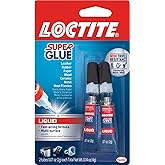 Loctite Super Glue Liquid, Clear, 0.07 fl oz Tube, 2 Pack - Superglue for Plastic, Wood, Metal, Crafts &amp; Repair, Cyanoacrylate Adhesive Instant Glue, Quick Dry
