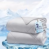 Cooling Comforter Queen Size, 2PCS Reversible Cooling Blanket for Hot Sleepers and Night Sweats, Cool Blanket with Mattress Pad for Summer, Breathable & Lightweight Comforter for All Season (90"x90")