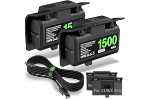 MOCAGEN Rechargeable Battery Pack for Xbox One/Xbox Series X|S with 2x1500mAh Controller Battery Pack, Series X|S Rechargeable Battery Play&Charge Kit with 10ft Charging Cable & 4 Battery Covers