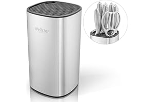 WELLSTAR Universal Knife Block Holder, Stainless Steel Knife Stand Without Knives, Safe Space Saver Large Volume Stable Knife
