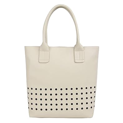 Toteteca Bag Works Toteteca Dotty Laser Cut Bag Womens Shoulder (Offwhite)