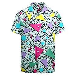 HUGLAZY 80s 90s Hawaiian Shirt for Men Vintage