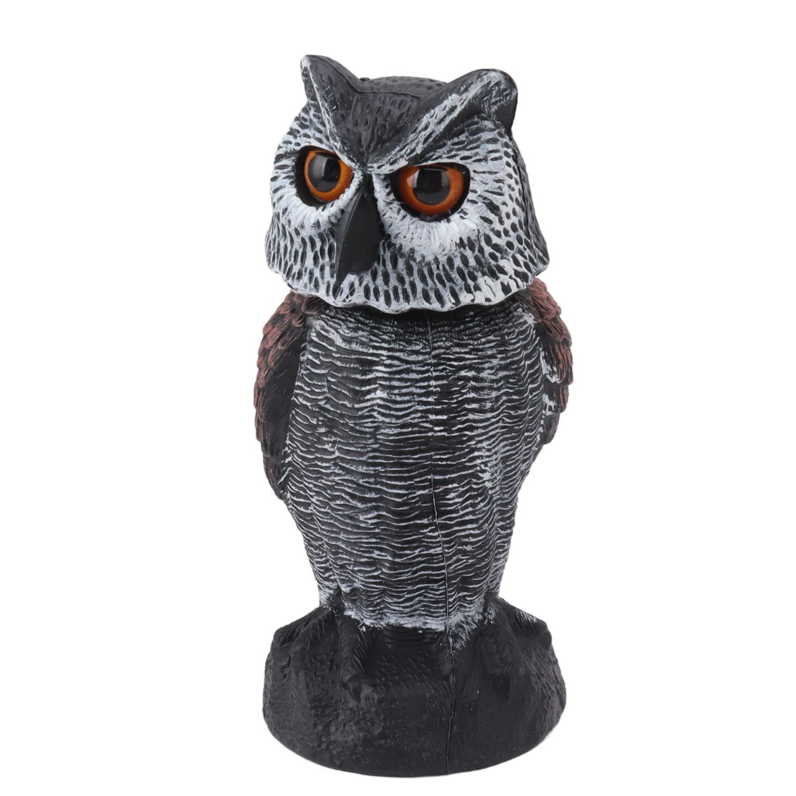 Qiilu Fake Owl Bird Scarecrow Decoy Shake Head Plastic Owl Bird Deterrents Horned Halloween Decoration Nature Enemy Pest Repellent Owl Bird Deterrent for Windows Outdoor Garden Yard
