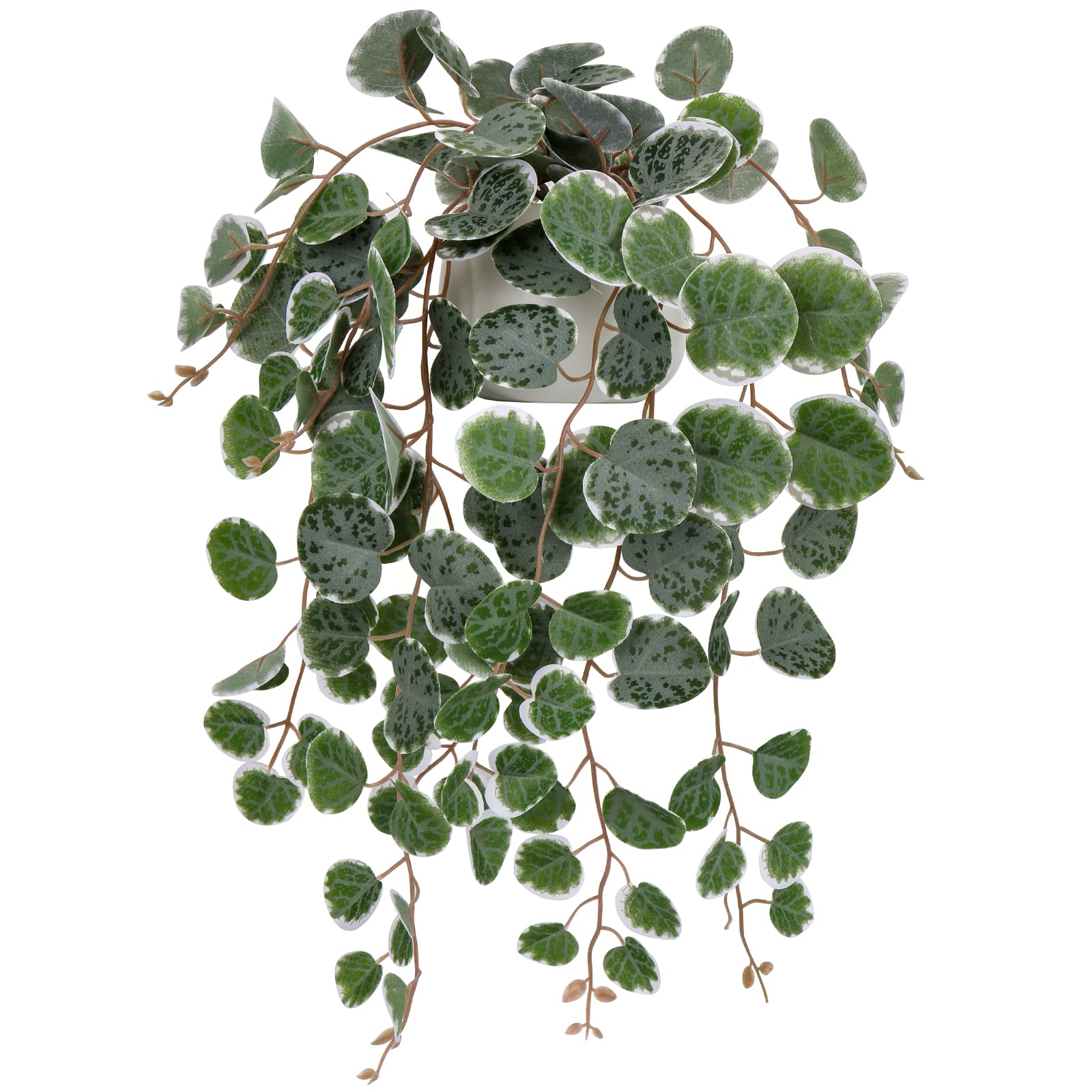 Hollyone Trailing Artificial Plants Decorative Fake Potted Plants, String of Hearts Plants Indoors Outdoors, Faux Trailing Plants Greenery for Home, Wall, Living Room, Bedroom, Office Decor
