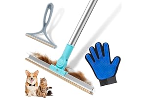 FANCYMOUSE Carpet Rake for Pet Hair Removal(3 Pack), Dog Cat Fur Remover Scraper Broom, 52.7” Adjustable Cat Dog Carpet Rake, Hair Removal Glove, Lint Remover Cleaner Tools for Rugs, Mats, Couch, Furniture