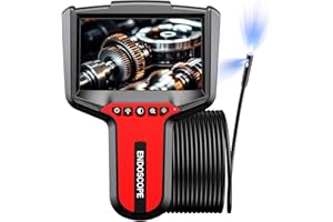 TGJOR Endoscope Camera with Light: 5" Dual-Lens Inspection Borescope Camera for Sewer - 16.4ft Waterproof Industrial Endoscope - Flexible Snake Bore Scope for Plumbing Automotive