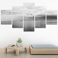 SIGNWIN 5 Panel Canvas Wall Art Birds Soaring in Sky for Home Decorations Ready to Hang - 60