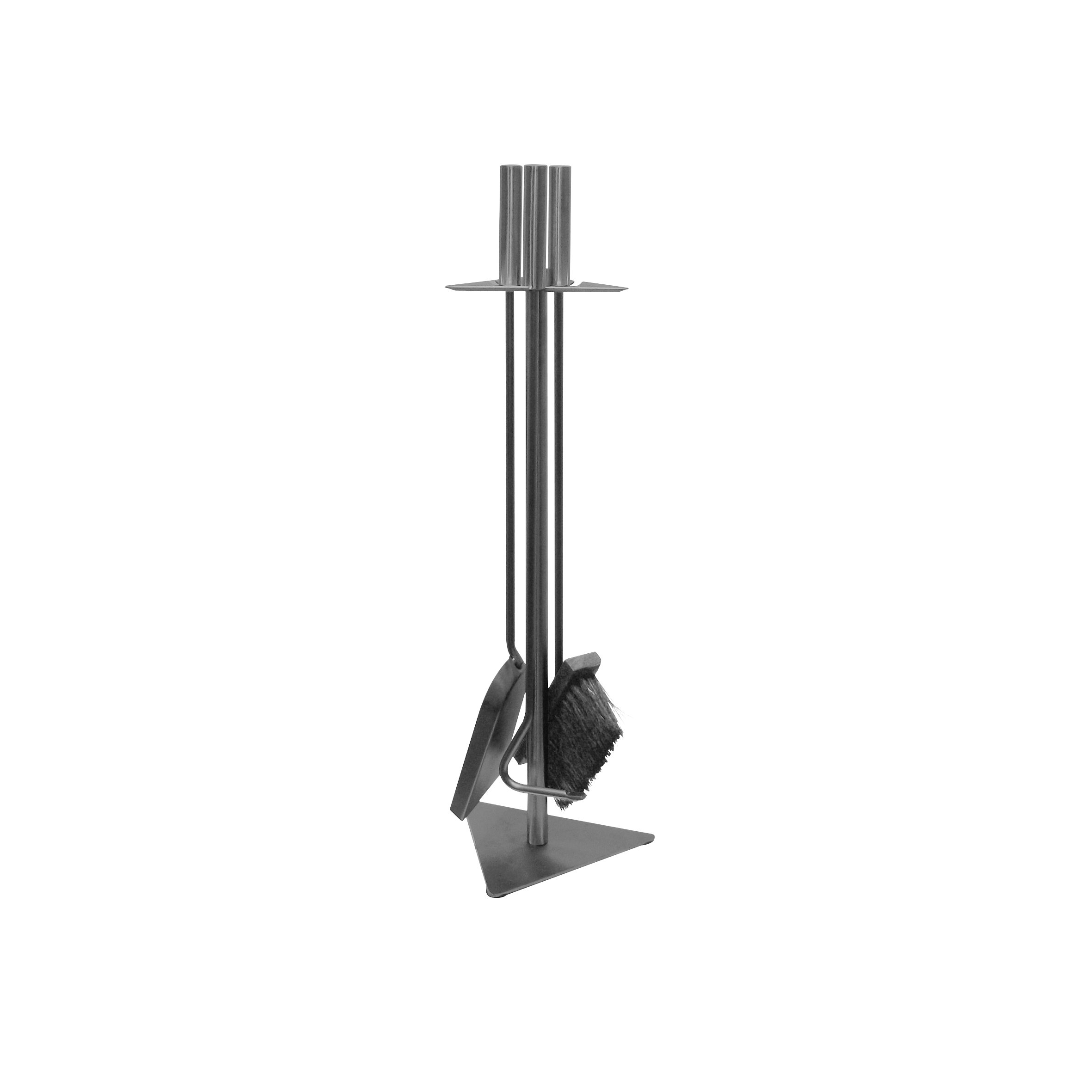 KaminoFlam Fireside Companion Set Silver - Fireplace Poker Set - Fireplace Shovel and Brush - 3 Piece Companion Set - Fire Iron Set - Fireside Tools