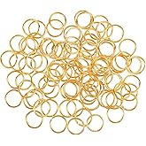 HUIHUIBAO 100 Pieces 12mm Small Open Jump Ring Metal Split Rings for Crafts Making Wind Chimes Costuming Ornaments (Gold)