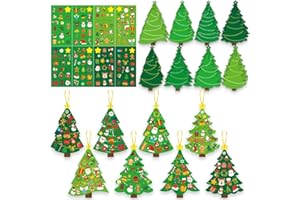 Treayes DIY Christmas Tree Craft Kit for Kids, Holiday Arts and Crafts Activity, Xmas Party Favors, Gifts for Toddlers Boys Girls, Classroom Decorations Supplies