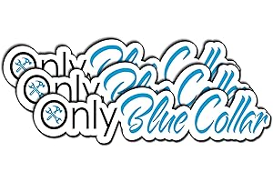 TADAVAX (3PCS) Only Blue Collar Sticker Welder Welding Waterproof Vinyl Sticker Toolbox Helmet Water Bottle Phone Case Cars Laptops Tumbler Contructor Lineman Hard Hat Sticker Gifts Decals Size 3"x0.68" Inch