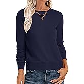 ANRABESS Sweaters for Women Long Sleeve Lightweight Crewneck Soft Basic Knit Loose Fit Pullover Top 2025 Fall Trendy Outfits