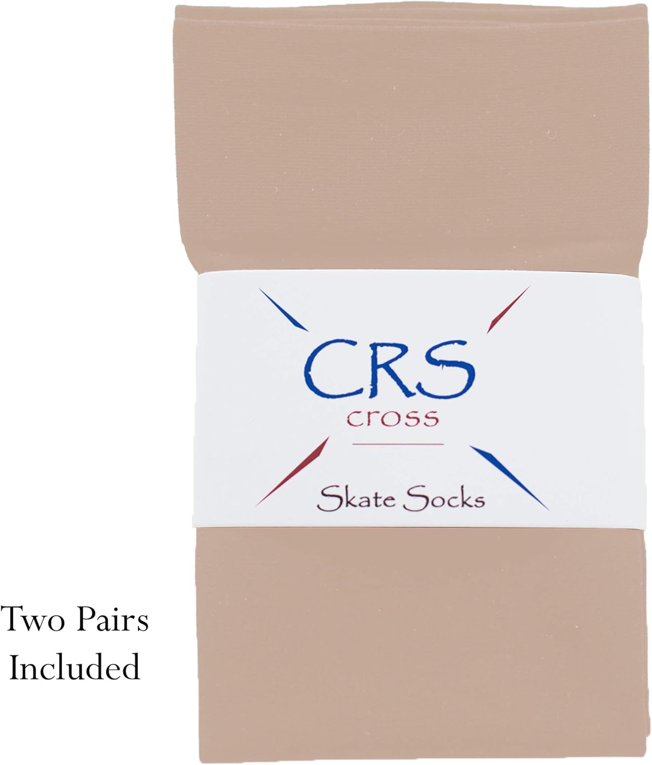 CRS Cross Figure Skating Socks (2 Pair) Knee High Tights for Ice Skates, Footed Skate Socks, Dance Tights (Twizzle Tan): Clothing