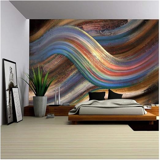 Amazon Com Wall26 Abstract Painting Showing A Symbolic Alternating Scenery Removable Wall Mural Self Adhesive Large Wallpaper 100x144 Inches Home Kitchen
