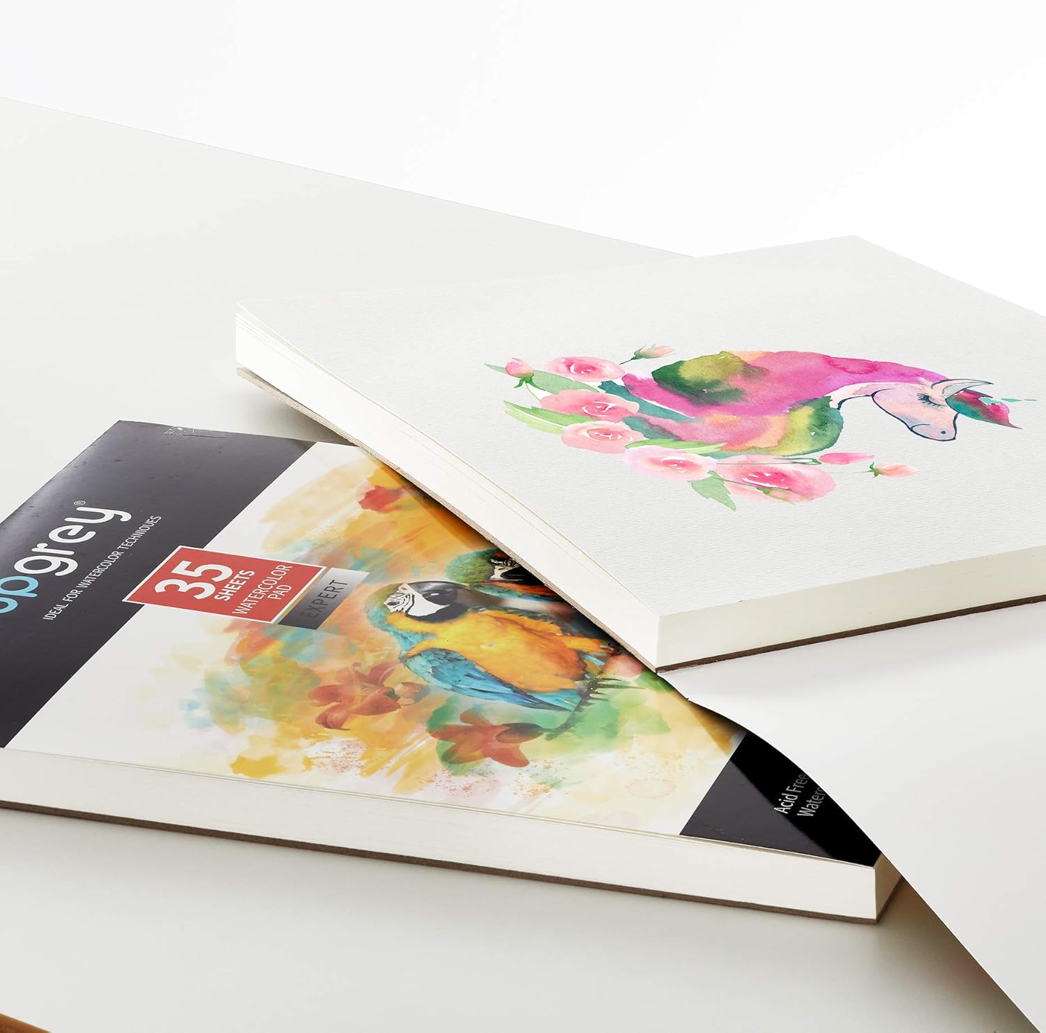 UPGREY Watercolor Paper Pads 35 Sheets Acrylic Painting Paper 9"x12" Sketch Pads Drawing Paper Acid Free Sketchbook Watercolor Journal Cold-Pressed Double Sided for Wet & Dry Media (140lb/300gsm)