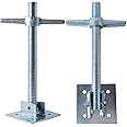 BGTLGIO 4 Pack Adjustable Leveling Scaffold Jacks, 6000 Lbs Load Capacity, Swivel Screw Jacks with Base Plate for Baker-Style Scaffolding