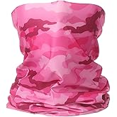 HARFINGTON Summer Cooling Neck Gaiter Sun Protection Face Mask Fishing Neck Gaiter Unisex Sunscreen Breathable Bandana for Fishing Outdoor Sports, Camo Pink