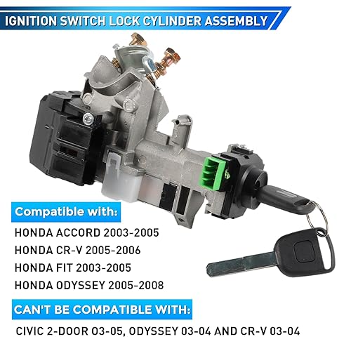 02 - 05 Honda CR-V Ignition Lock Cylinder Switch 2 Remote Keys 2 - Foto 12