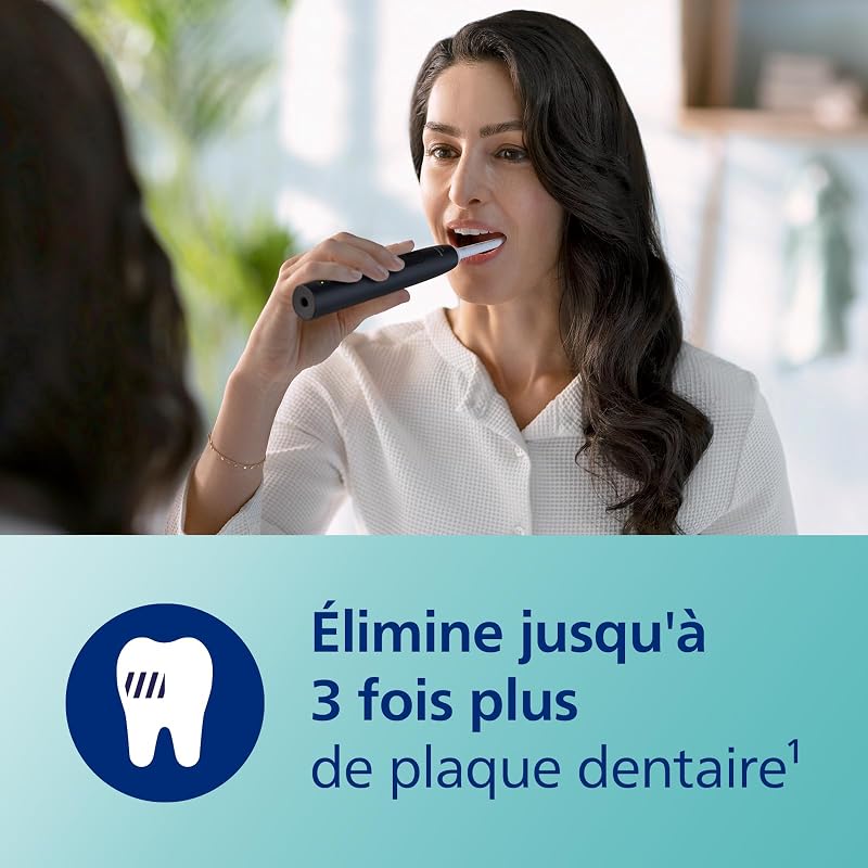 Sonicare 3100, Brosse à dents électrique sonique, capteur de pression et minuterie, étui de voyage, noir, modèle HX3673/14