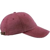 Adams Cap 6-Panel Low-Profile Washed Pigment-Dyed Baseball Cap, Burgundy, OS