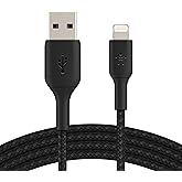 Belkin BoostCharge Braided Lightning Cable - 6.6ft/2M - MFi Certified Apple iPhone Charger USB to Lightning Cable 6ft - iPhone Cable - iPhone Charger Cable - Apple Charger - USB Phone Charger - Black
