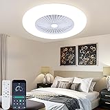 KAMLAM 24" Bladeless Ceiling Fan with Light, Low