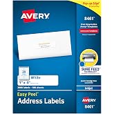 Avery Easy Peel Printable Address Labels, Sure Feed Technology, 1" x 4", White, 2,000 Blank Mailing Labels (08461)