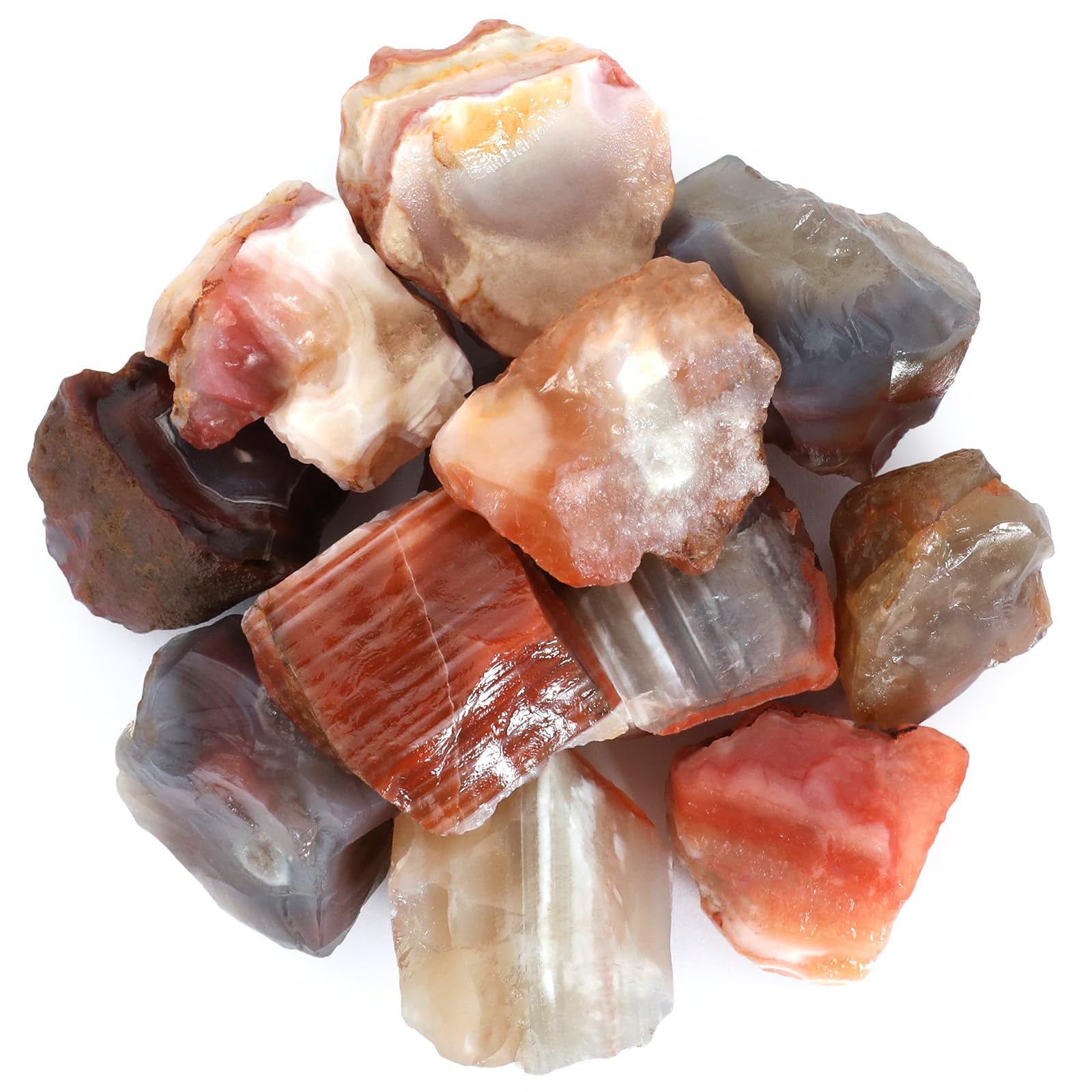 Photo 1 of 1.1lb Bulk Raw Carnelian Rough Crystal-Natural Carnelian Stone Raw Stones Crystal for Tumbling, Cabbing, Fountain Rocks, Decoration,Polishing, Wire Wrapping, Wicca & Reiki Crystal Healing