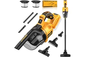 LITEKON Cordless Vacuum Compatible with 𝗗𝗘-𝗪𝗔𝗟𝗧 20V Max Battery (No Battery), Handheld Battery Powered Vacuum Cleaner for Wood Floor, Carpet, Car Cleaning, 125AW (Tool Only)