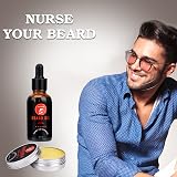 Sminiker Beard Grooming Kit with Oil Balm Wash Brush Comb Scissors view 5