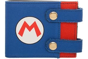Super Mario Bros Symbol Overalls Bifold Snap Wallet