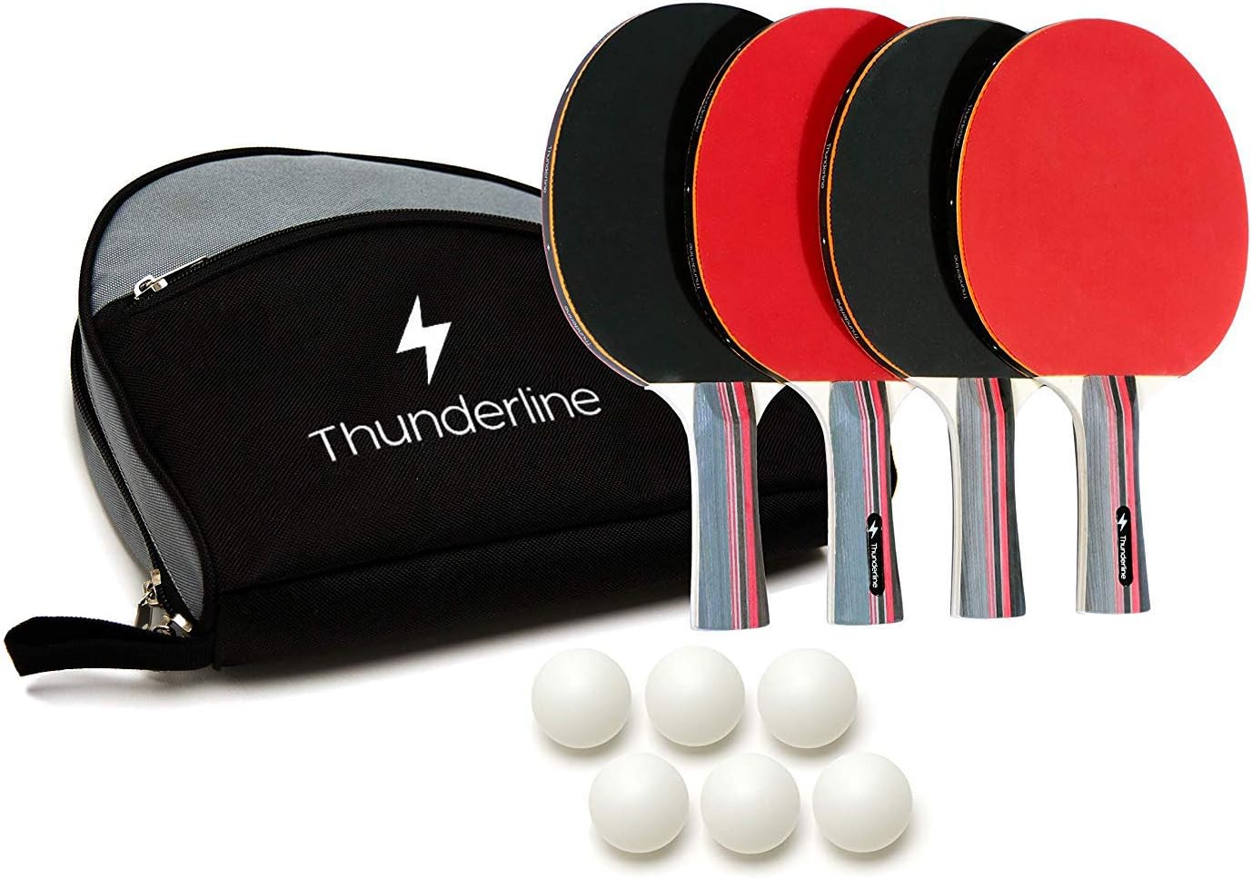 Ping Pong Paddle Set of 4 – Bundle of Rackets with Advanced Control, Crazy Speed, & Killer Spin – Comfortable Portable Case – 6 Professional ABS Table Tennis Balls – Indoor & Outdoor Play