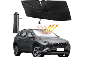GEWEECO Car Windshield Sunshade Umbrella, Foldable Car Windshield Sun Shade Cover, UV Block Coating, Front Window Heat Insulation Protection