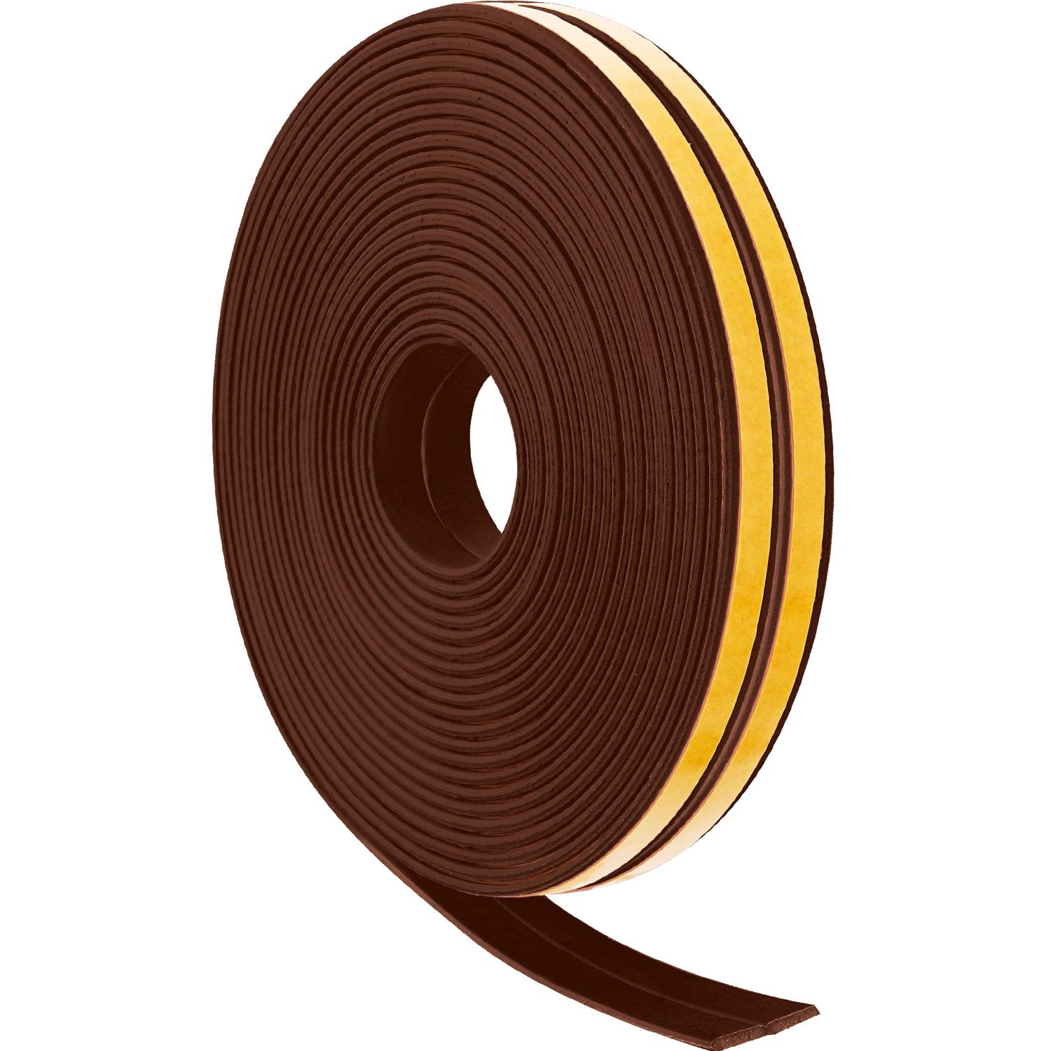 Outus EPDM Rubber 12m Weather Stripping Seal Strips for Door and Window, Sound Wind Noise Proof, Self Adhesive, Brown