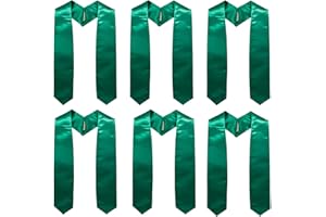 GraduationMall 6 Pieces 72 Inch Plain Graduation Stole Bulk Sublimation Blank Honor Graduation Sash Unisex Adult