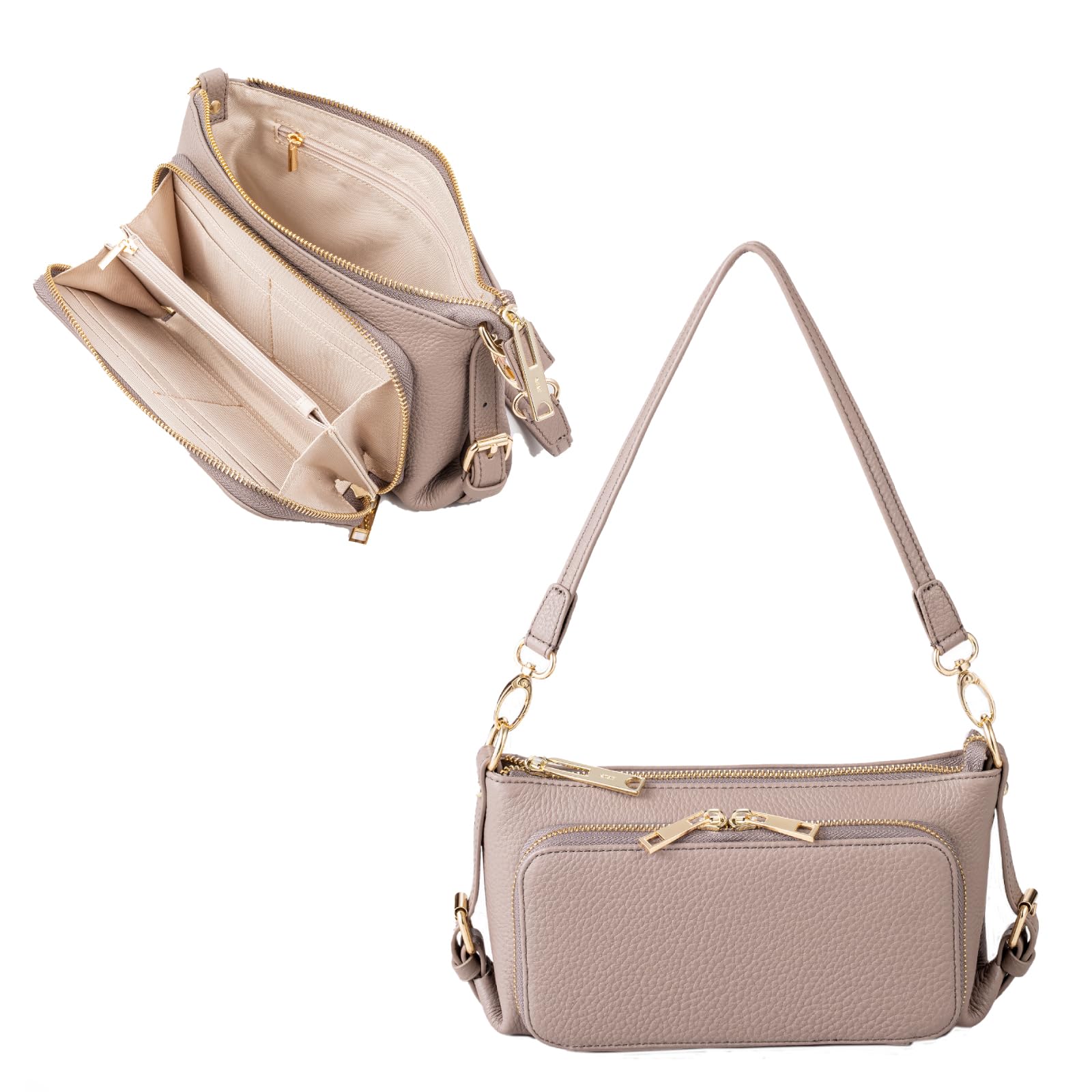 Imai Bag QUAY 44460N Wallet, Shoulder Purse, Pochette, Wallet Bag, Genuine Leather, Ladies’ Large Capacity Pochette, Wallet Bag, Cowhide Leather, For Commuting to Work, Cross-body, Leather Pouch, For Mother's Day