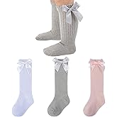 QHANSHIEE Baby Knee High Socks Girls Infant Toddler Bow Ruffle Long Tube Socks Baby Stockings Baby Girl Gifts