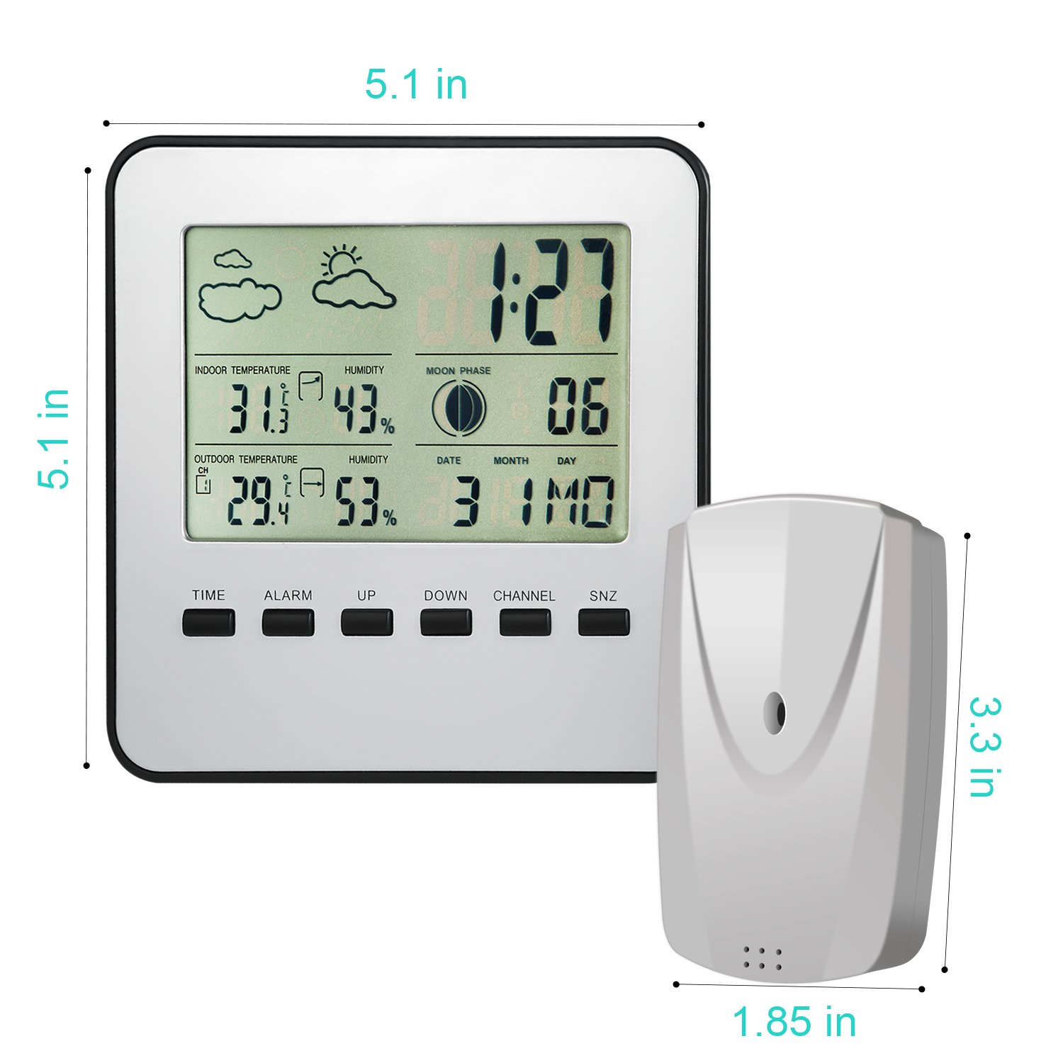 Oria Digital Thermometer Hygrometer, Wireless Weather Station, Indoor
