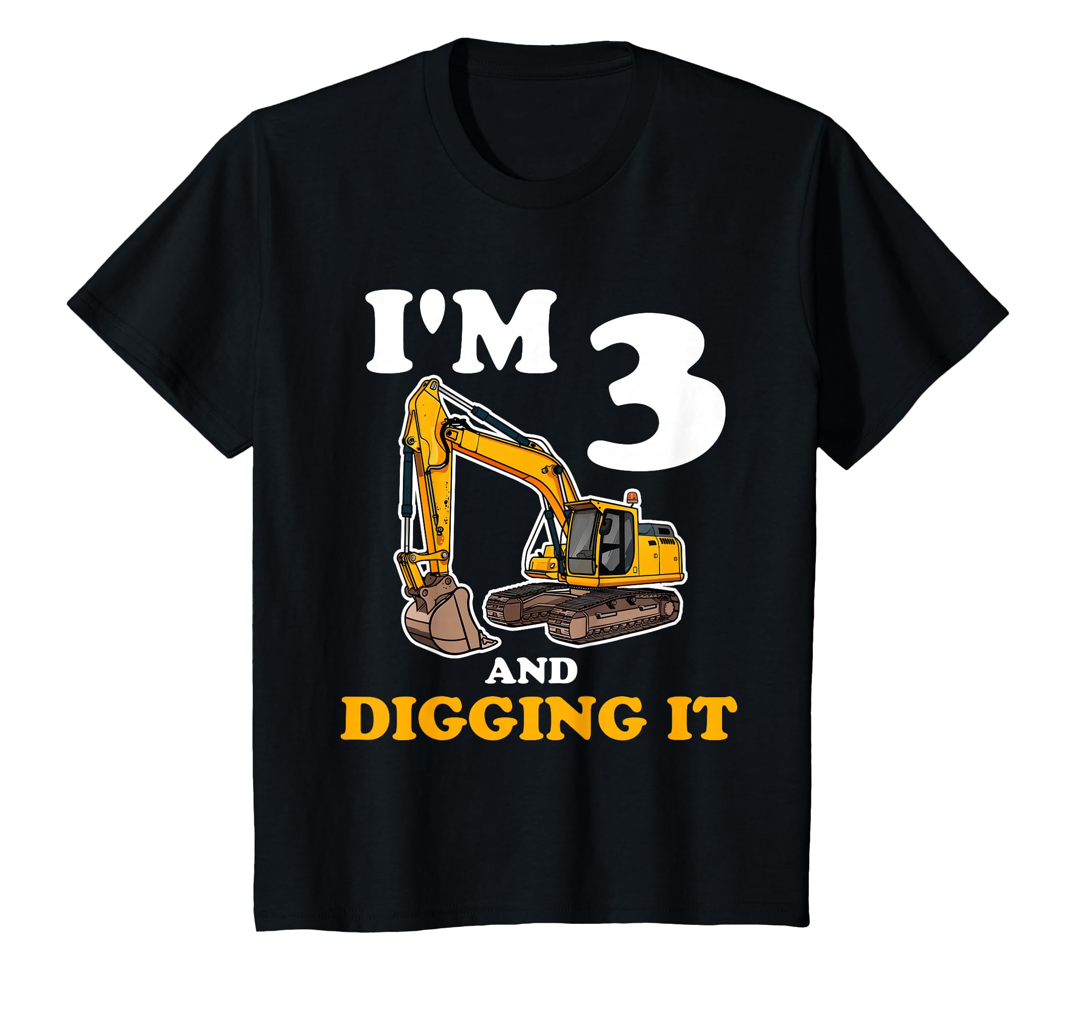 Photo 1 of Kids Three 3yr 3rd Birthday Construction Boy 3 Years Old T-Shirt