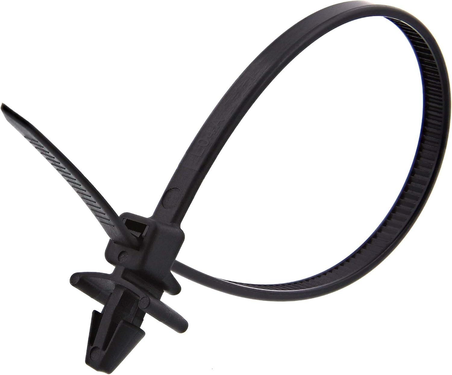 100 Pack 6 Inch UV Black Standard Winged Push Mount Cable Tie Material