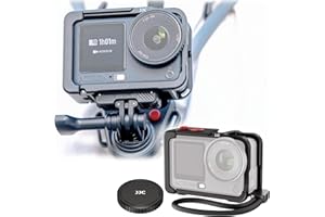 JJC Osmo Action 6 Cage for DJI Osmo Action 6 Only, Metal Protective Frame with Cold Shoe, 1/4" Thread Hole, Metal Lens Cap & 