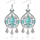 Turquoise Earrings for Women Western Jewelry Country Concert Outfits for Women Cowboy Chic Rodeo Outfit Shirts Dress Accessories